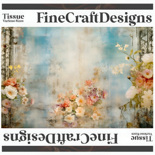 Shabby Chic Vintage Sanfte Blumen A1L Decoupage Seidenpapier