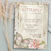 Shabby Chic Vintage Schmetterlingswache Einladung