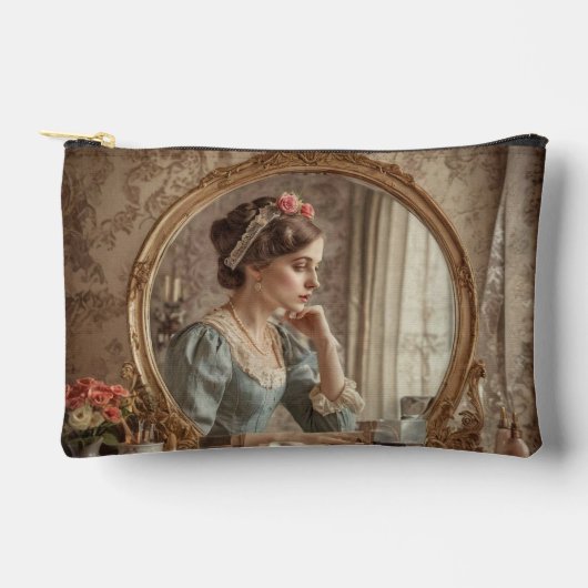 Shabby Chic Vintage Victorian Woman Zubehörtasche (Vorderseite)