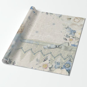 Shabby Chic Vintage viktorianische Dame mit Blumen Geschenkpapier
