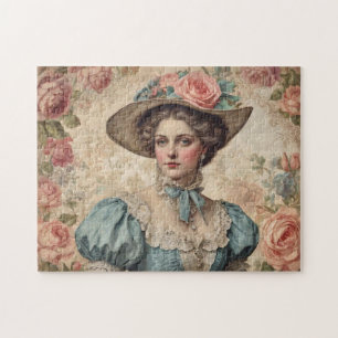 Shabby Chic Vintage viktorianische Frau Puzzle