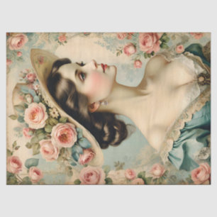 Shabby Chic Vintage Viktorianische Frau Seidenpapier