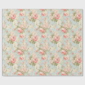 Shabby Chic Vintage Viktorianische Rosen Geschenkpapier (Flach)