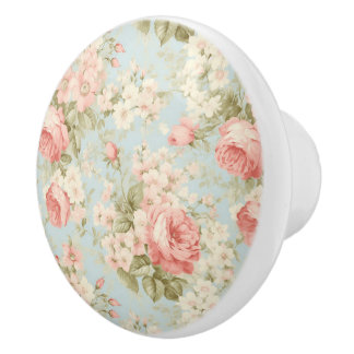 Shabby Chic Vintage Viktorianische Rosen Keramikknauf