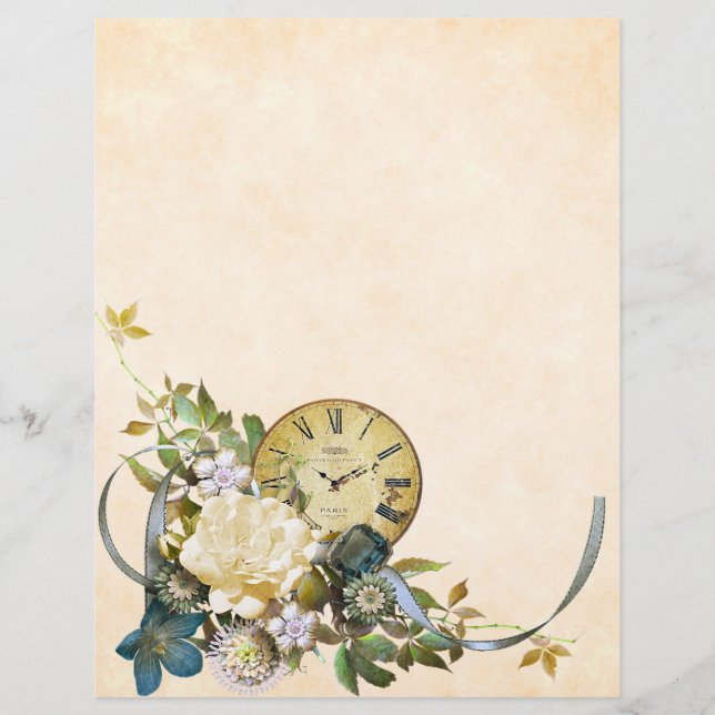 Shabby Chic Vintager Blumenakzent (Vorderseite)