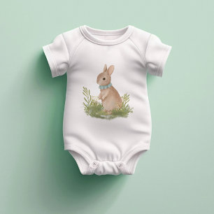 Shabby Chic Vintager Rabbit Baby Bodysuit Baby Strampler
