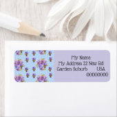 Shabby Chic Viola Blume Rücksendeadressen-Aufklebe (Insitu)