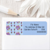 Shabby Chic Viola Blume Rücksendeadressen-Aufklebe (Insitu)