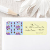 Shabby Chic Viola Blume Rücksendeadressen-Aufklebe (Insitu)