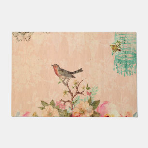 Shabby Chic, Vogel, Schmetterling, Spitze, mit Fußmatte