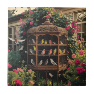 Shabby-Chic-Vogelkäfig-Keramikfliese Fliese
