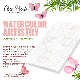 Shabby Chic Watercolor Artistry Design 3M Post-it Klebezettel