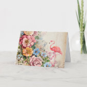 Shabby Chic Watercolor Flamingo Karte (Rückseite)