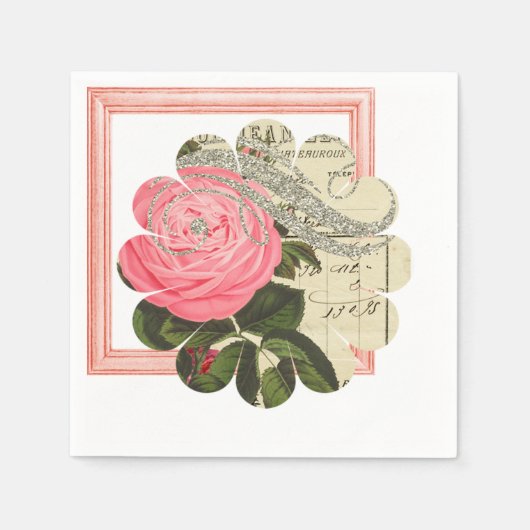 Shabby Chic Wedding Napkins Serviette (Vorderseite)