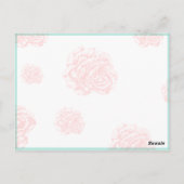 Shabby Chic Wedding Tischnummer Postkarte (Rückseite)