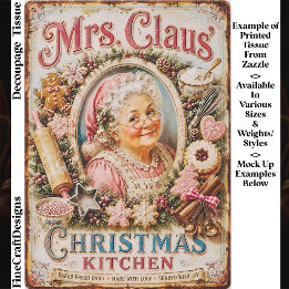Shabby Chic Weihnachtsback-Schild FQ7 Decoupage Seidenpapier