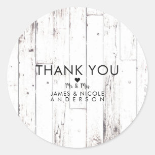 Shabby Chic Weiße Holz Rustikale Farmhaus Scheune  Runder Aufkleber