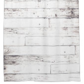 Shabby Chic Weißholz Rustikaler Bauernhof Duschvorhang (Vorderseite)