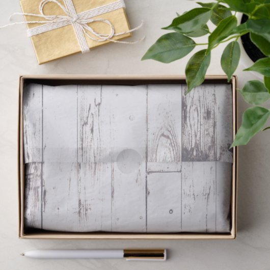 Shabby Chic Weißholz Rustikales Bauernhaus Hochzei Seidenpapier (Geschenk)