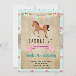 Shabby Chic Western Party laden Einladung