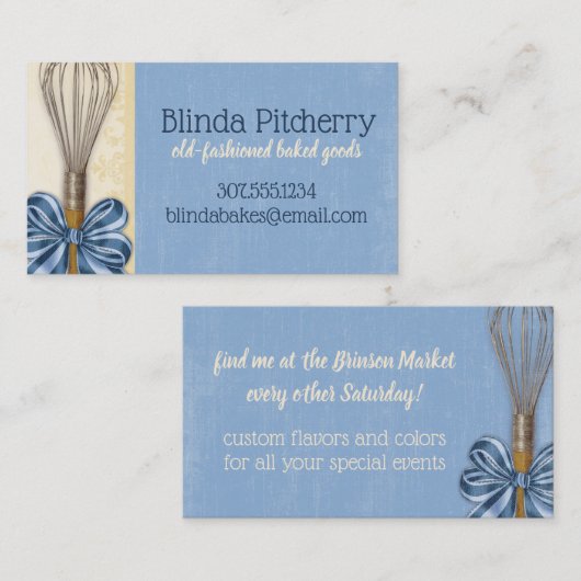 Shabby Chic Whisky Bogen Backwaren Backwaren Koch Visitenkarte (Vorne/Hinten)