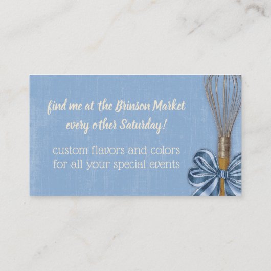 Shabby Chic Whisky Bogen Backwaren Backwaren Koch Visitenkarte (Rückseite)