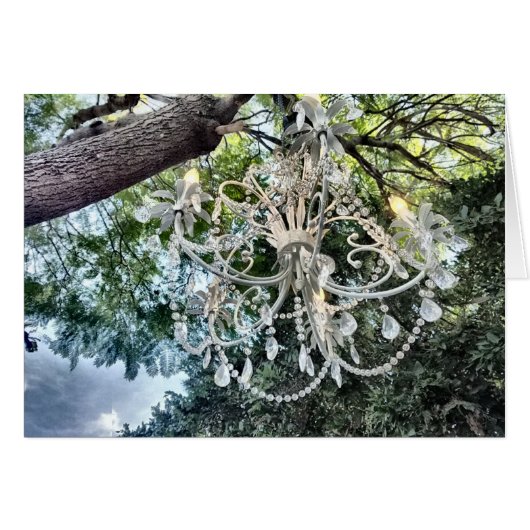 Shabby Chic White Crystal Chandelier (Vorderseite (Horizontal))