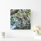 Shabby Chic White Crystal Chandelier Quadratische Wanduhr (Zuhause)