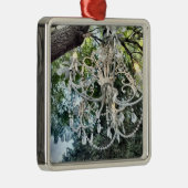 Shabby Chic White Crystal Chandelier Silbernes Ornament (Rechts)