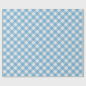 Shabby Chic White Cyan Sky Blue Gingham Geschenkpapier (Flach)