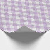 Shabby Chic White Lavender Violet Gingham Geschenkpapier (Ecke)