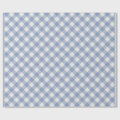 Shabby Chic White Light Ice Blue Gingham Geschenkpapier (Flach)