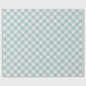 Shabby Chic White Light Seafoam Blue Green Gingham Geschenkpapier (Flach)