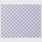 Shabby Chic White Light Violet Lila Gingham Geschenkpapier (Flach)