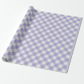 Shabby Chic White Light Violet Lila Gingham Geschenkpapier (Ungerollt)