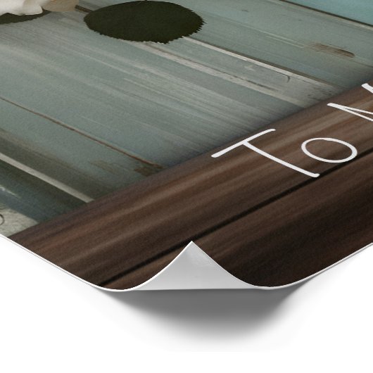 Shabby Chic White Roses Poster (Ecke)