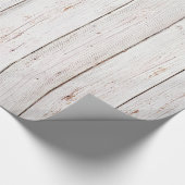 Shabby Chic White Wood Wedding Geschenkpapier (Ecke)