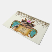 Shabby Chic Yorkie Angel Welpen Hund erstellen Sie Fußmatte (Schrägansicht)