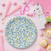 Shabby Chic Zitronen Blumen Serie Design #3 Pappteller (Party)