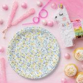 Shabby Chic Zitronen-Blumen-Serie Design #4 Pappteller (Party)