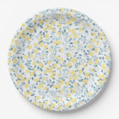 Shabby Chic Zitronen-Blumen-Serie Design #4 Pappteller (Vorderseite)