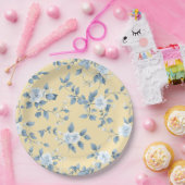 Shabby Chic Zitronen-Blumen-Serie Design #7 Pappteller (Party)