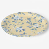 Shabby Chic Zitronen-Blumen-Serie Design #7 Pappteller (Schrägansicht)