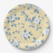 Shabby Chic Zitronen-Blumen-Serie Design #7 Pappteller (Vorderseite)