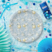 Shabby Chic Zitronen-Blumen-Serie Design #8 Pappteller (Party)