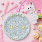 Shabby Chic Zitronen-Blumen-Serie Design #8 Pappteller (Party)