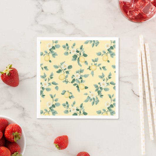 Shabby Chic Zitronen Blumenreihe Design #2 Serviette (Beispiel)