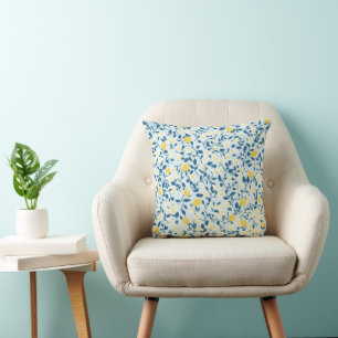 Shabby Chic Zitronen Blumenreihe Design #3 Kissen