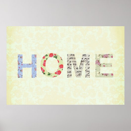 Shabby Chic Zuhause Decorative Creme Poster (Vorne)