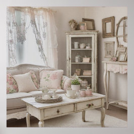 Shabby Chic-Zuhause im druckbaren Foto Poster